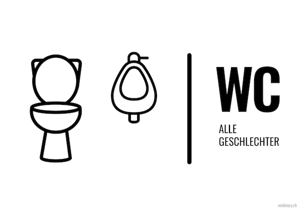 Schild: WC – alle Geschlecher